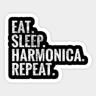 Eat Sleep Harmonica Repeat Sticker